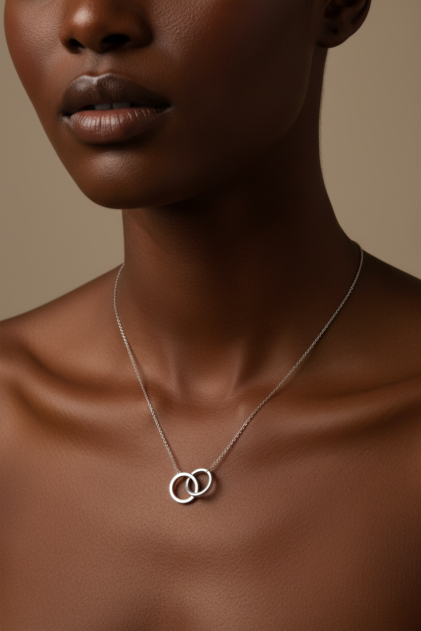 Tiffany & Co. 1837 Interlocking Circles Sterling Silver Necklace Signed