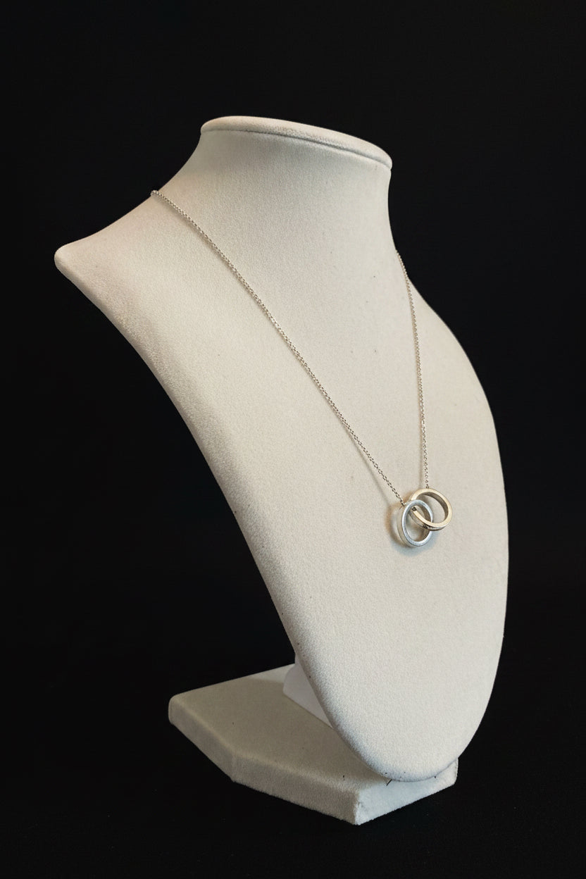 Tiffany & Co. 1837 Interlocking Circles Sterling Silver Necklace Signed
