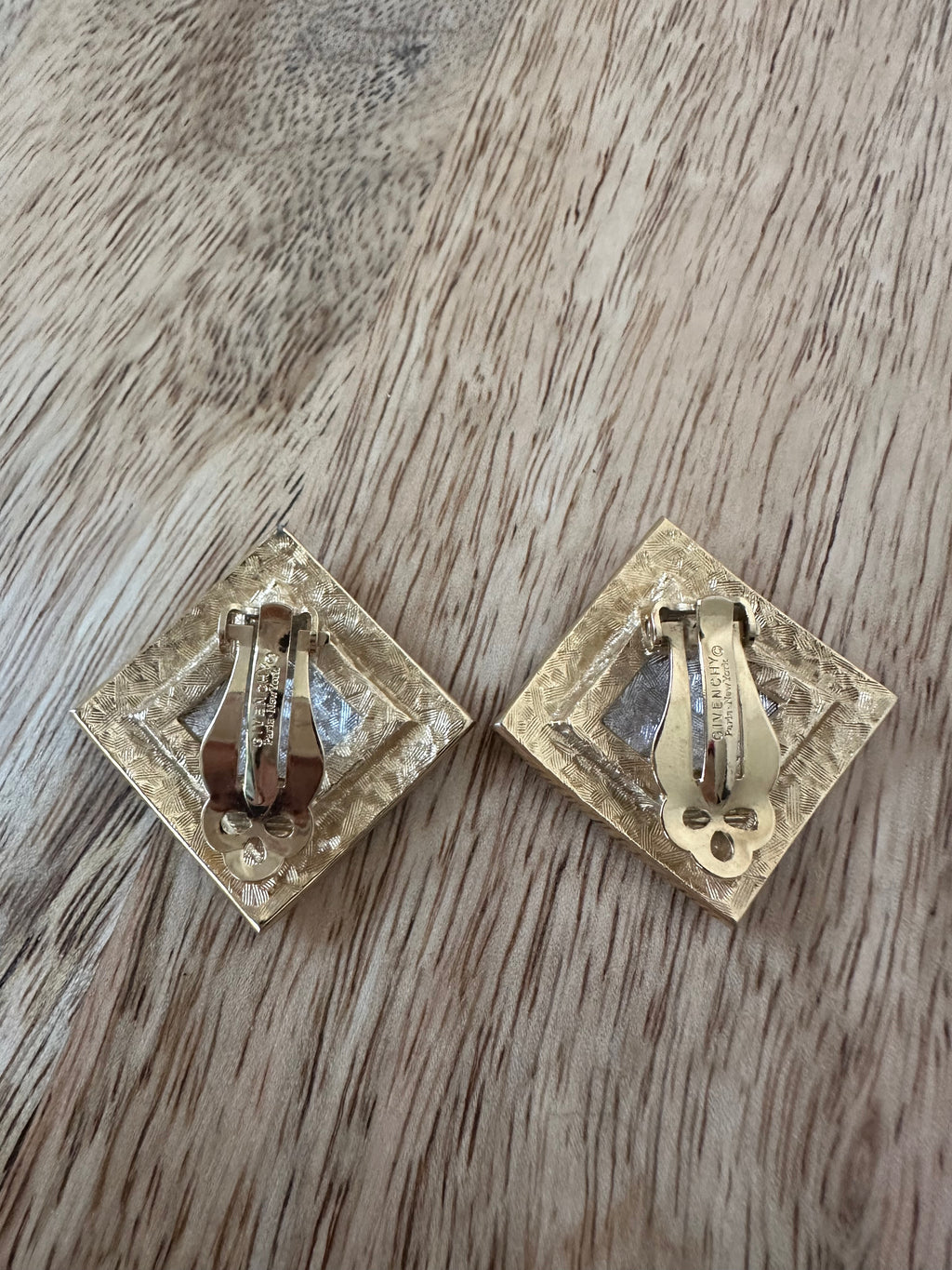 Givenchy Vintage Geometric Textured Earrings, 1980’s
