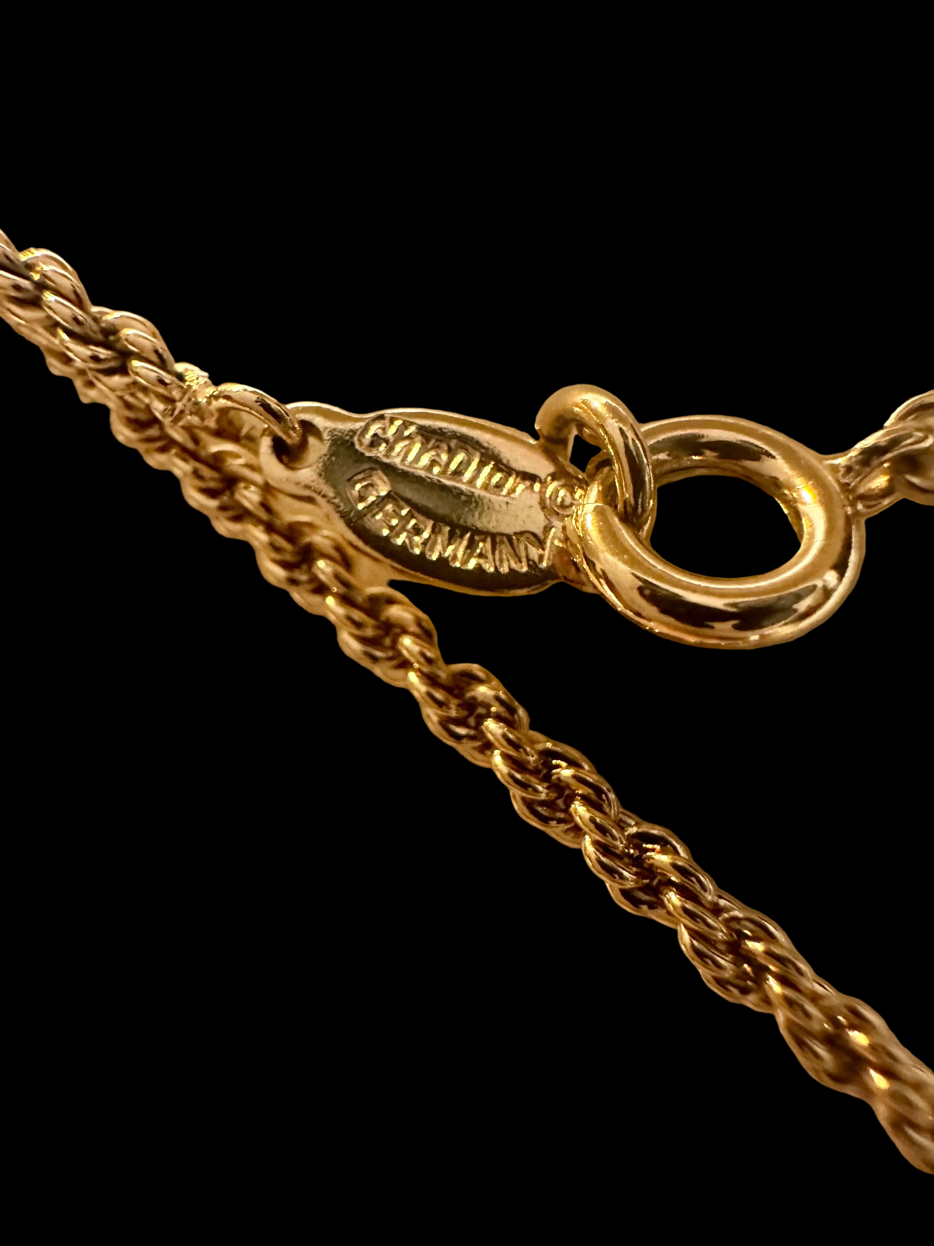 Christian Dior Germany Gold Filigree Sphere Pendant Necklace