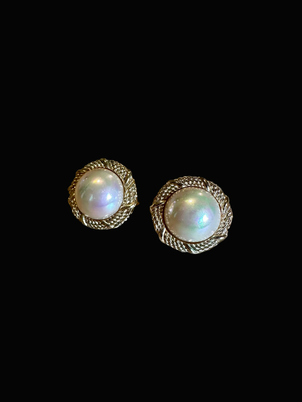 Christian Dior Vintage Gold-Tone & Faux Pearl Clip-On Earrings