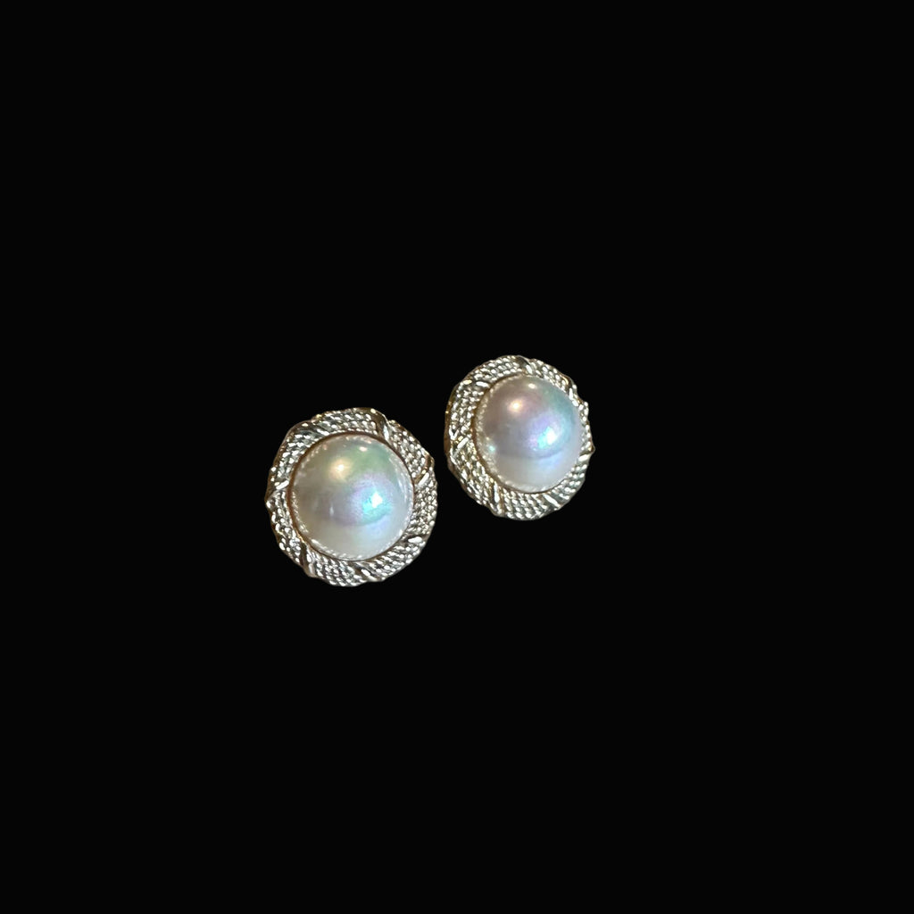 Christian Dior Vintage Gold-Tone & Faux Pearl Clip-On Earrings