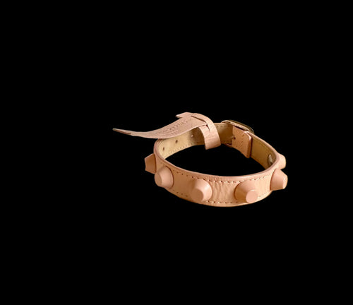 Balenciaga Arena Giant Stud Triple Tour Wrap Bracelet - Pink Powder M