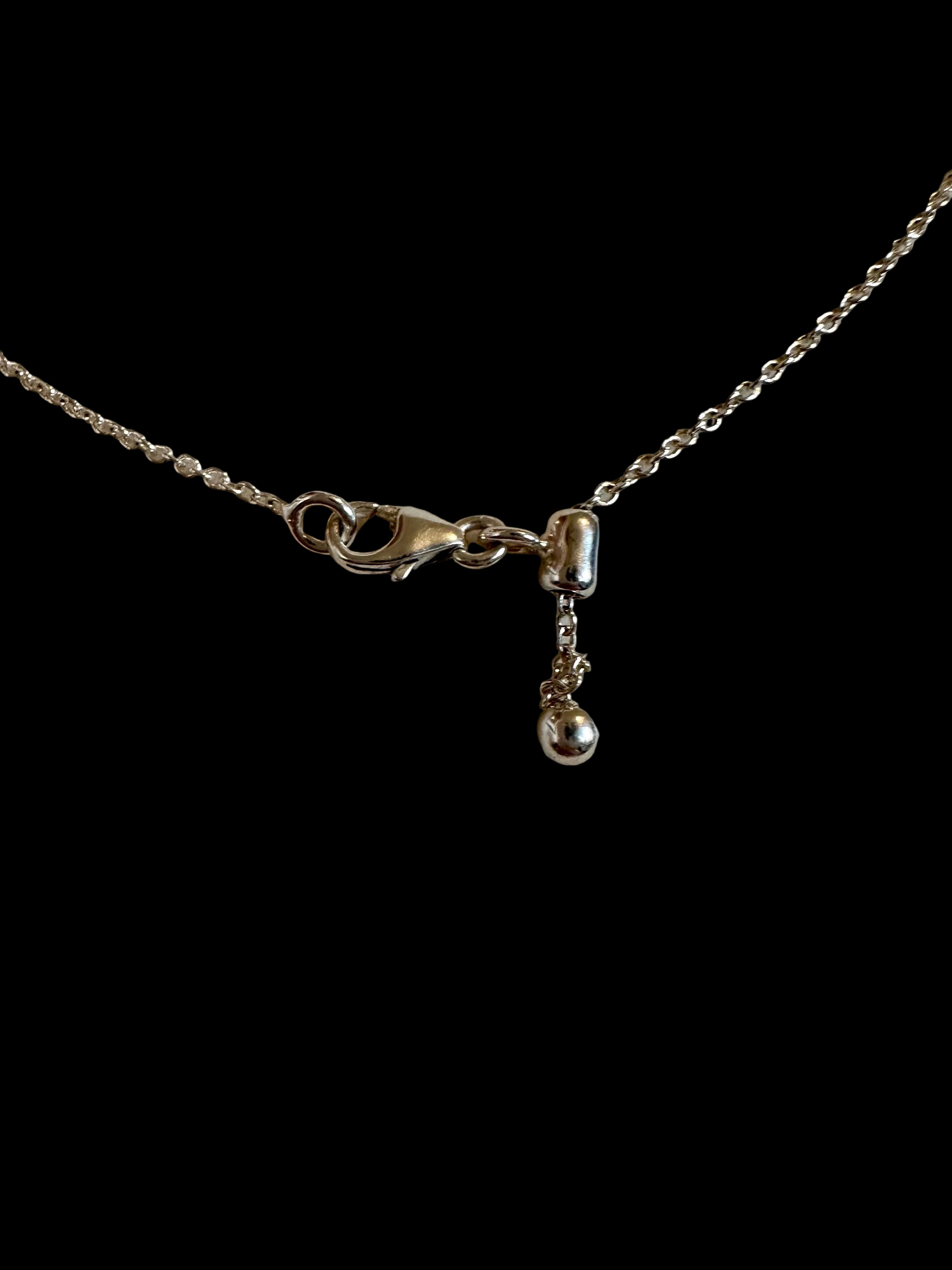 Gucci Round Teddy Bear Pendant Necklace .925 Silver & Ivory