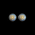 Hermès Vintage Cloisonné Enamel Clip-On Earrings, Signed, with Original Box