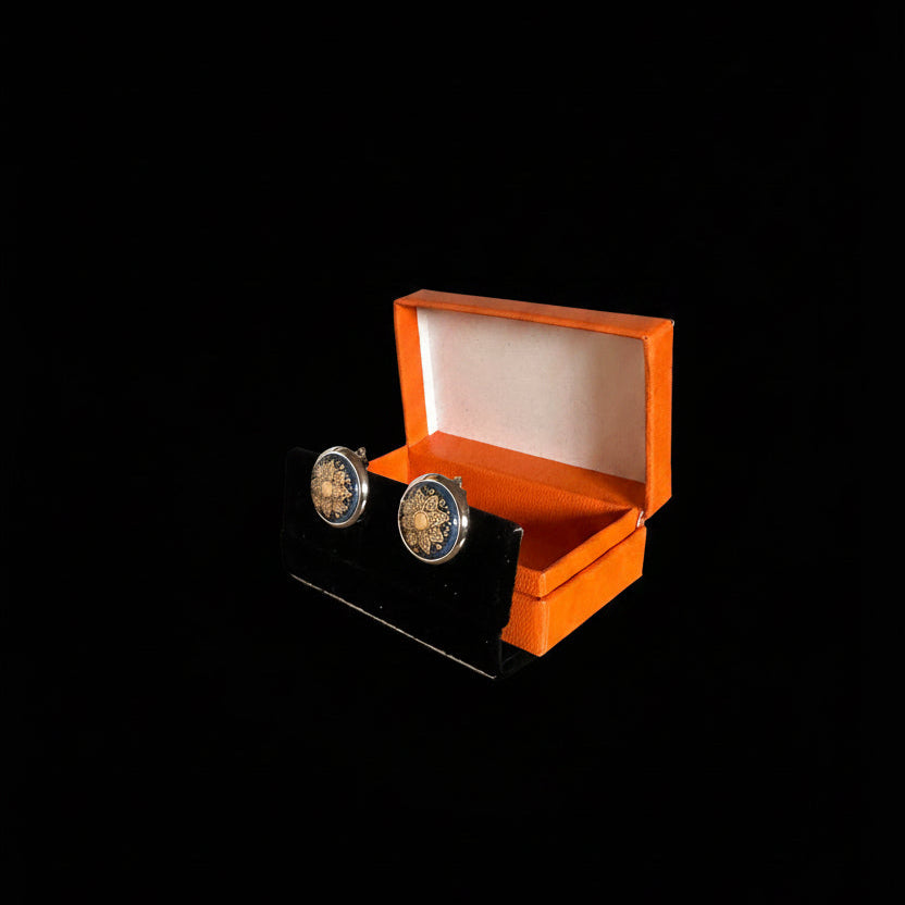 Hermès Vintage Cloisonné Enamel Clip-On Earrings, Signed, with Original Box