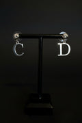 Christian Dior CD Logo Silver Earrings