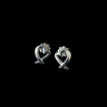 Tiffany & Co. Paloma Picasso Loving Heart 925 Sterling Silver Stud Earrings