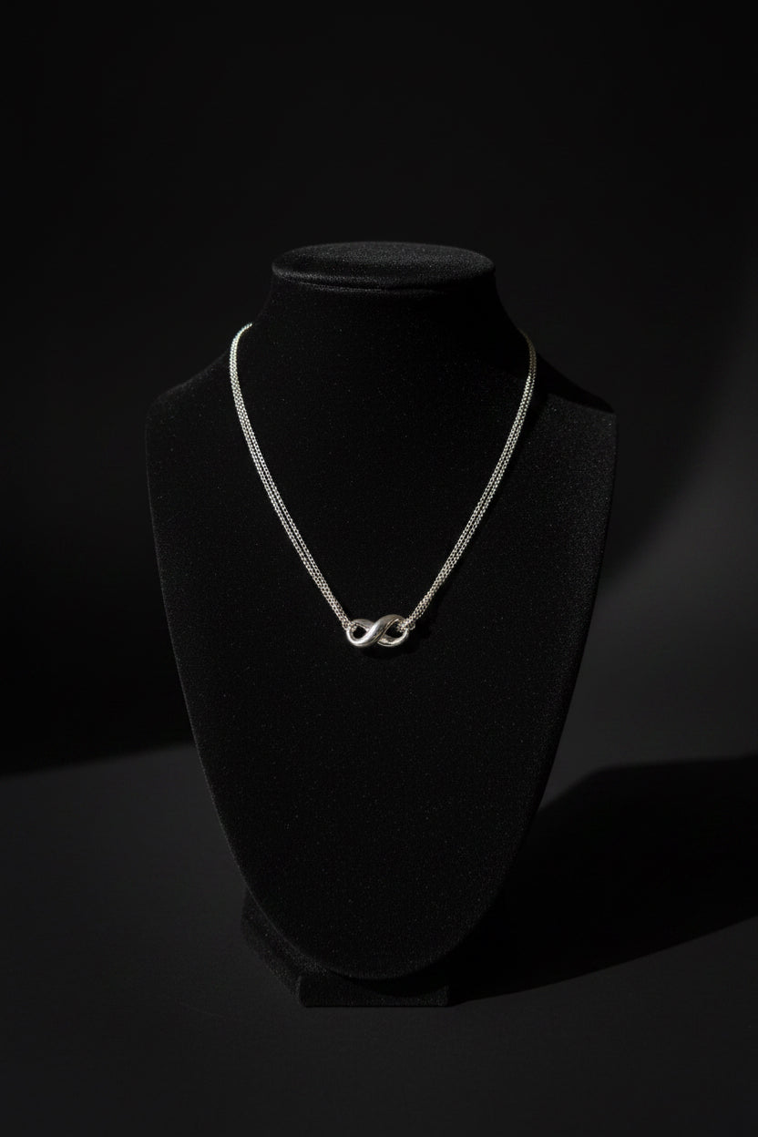 Tiffany & Co. Tiffany Infinity 925 Silver Infinity Pendant Necklace Signed