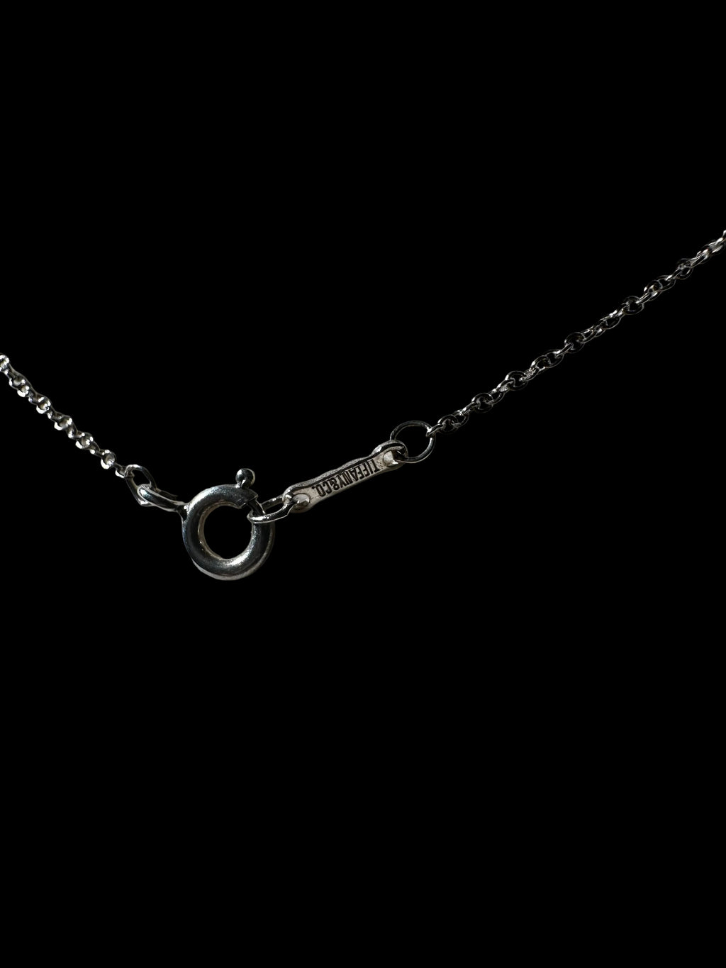 Tiffany & Co. Elsa Peretti Signed Silver Teardrop Pendant Necklace Cable Chain