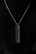 Tiffany & Co. 1837 925 Sterling Silver Rectangle Bar Pendant Snake Chain
