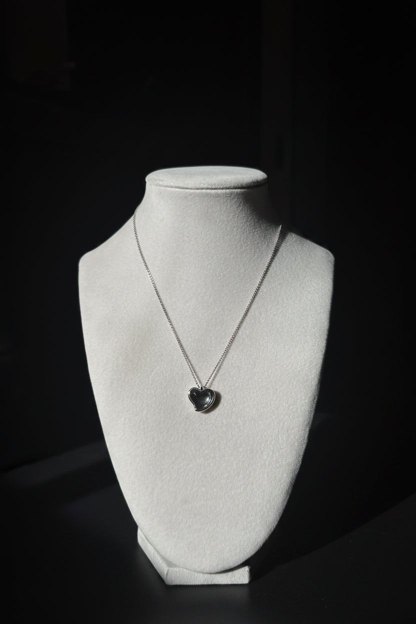 Tiffany & Co. Elsa Peretti 925 Silver Full Heart Pendant Necklace Signed