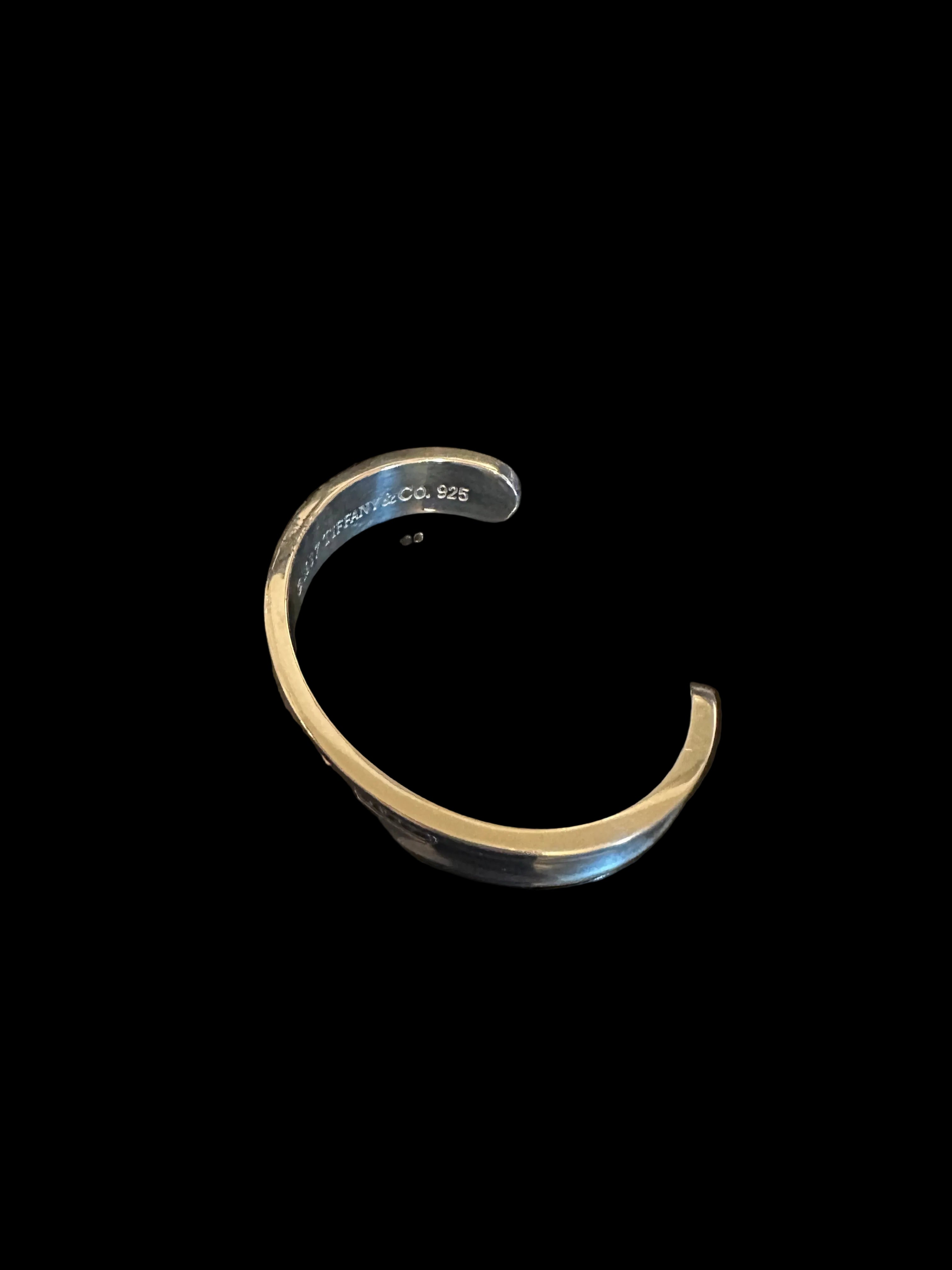 Tiffany & Co. Vintage 1837 925 Sterling Silver Wide Cuff Bracelet Signed