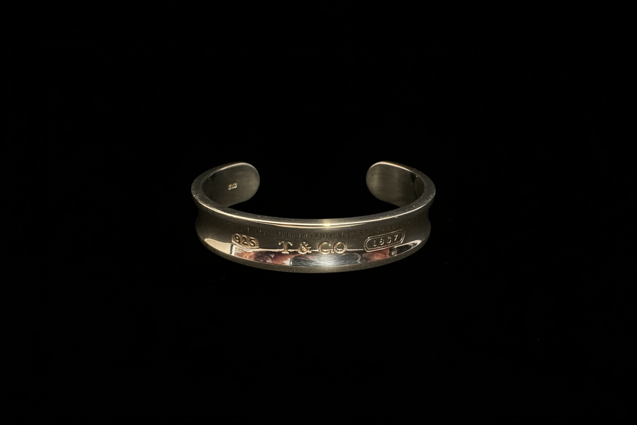 Tiffany & Co. Vintage 1837 925 Sterling Silver Wide Cuff Bracelet Signed