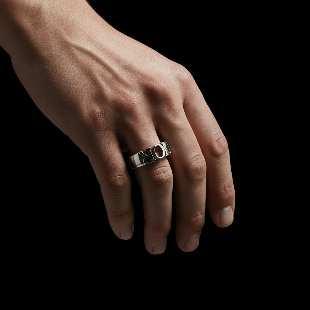 Christian Dior Logo Ring in .925 Sterling Silver — Men's Size M