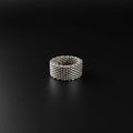 Tiffany & Co. Signed 925 Sterling Silver Somerset Mesh Ring, Silver