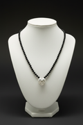 Black Onyx Necklace on White Bust