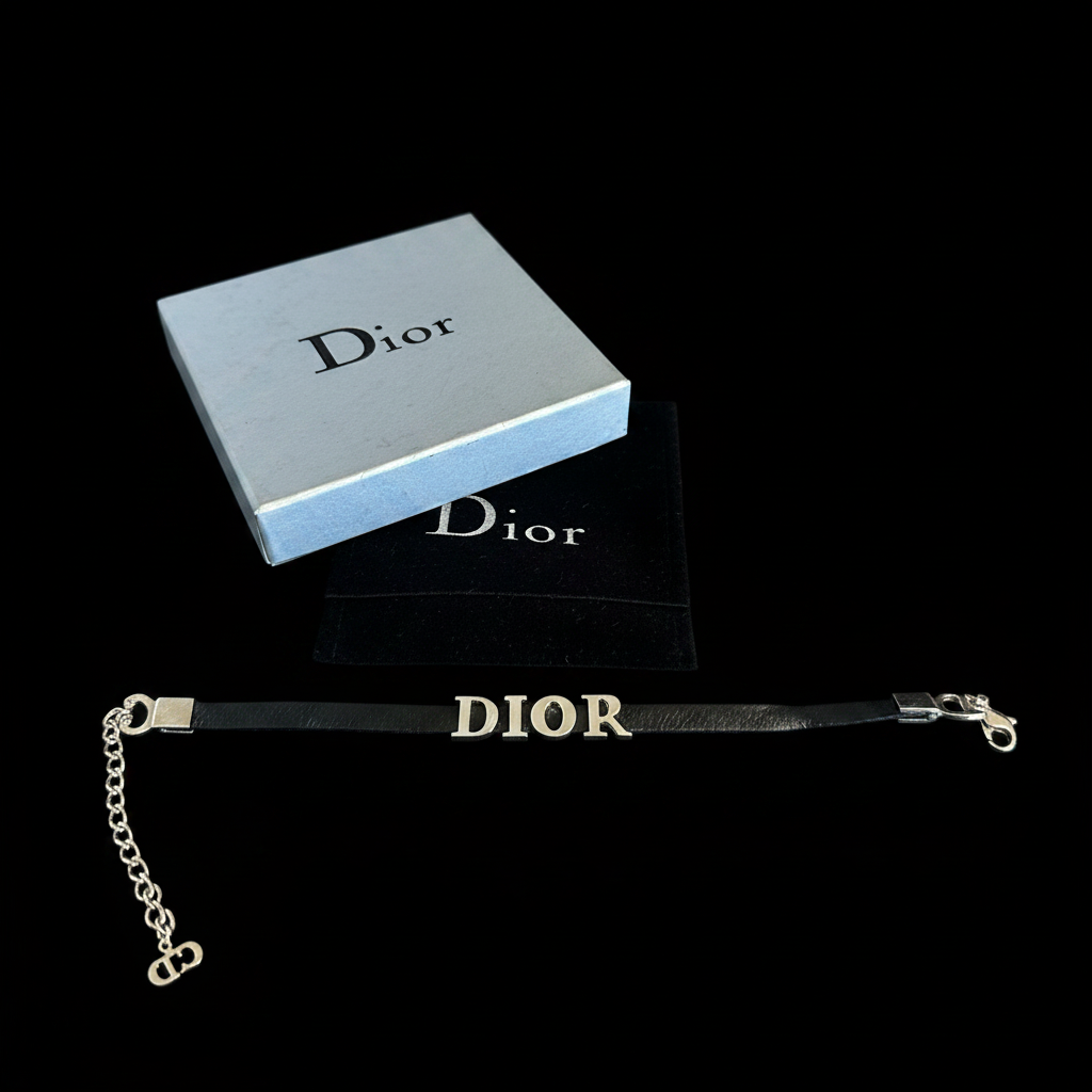 DIOR bracelet logo close-up