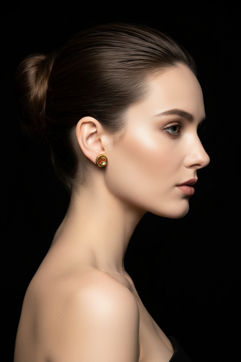 Dior Enamel Studs - On Model
