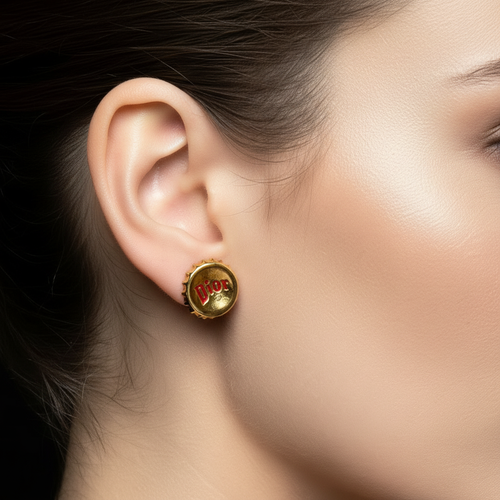 Dior Enamel Studs - Tight Model Shot