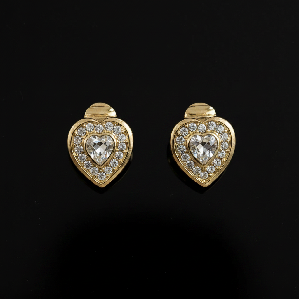 Dior Heart Earrings - Refined Flat Lay