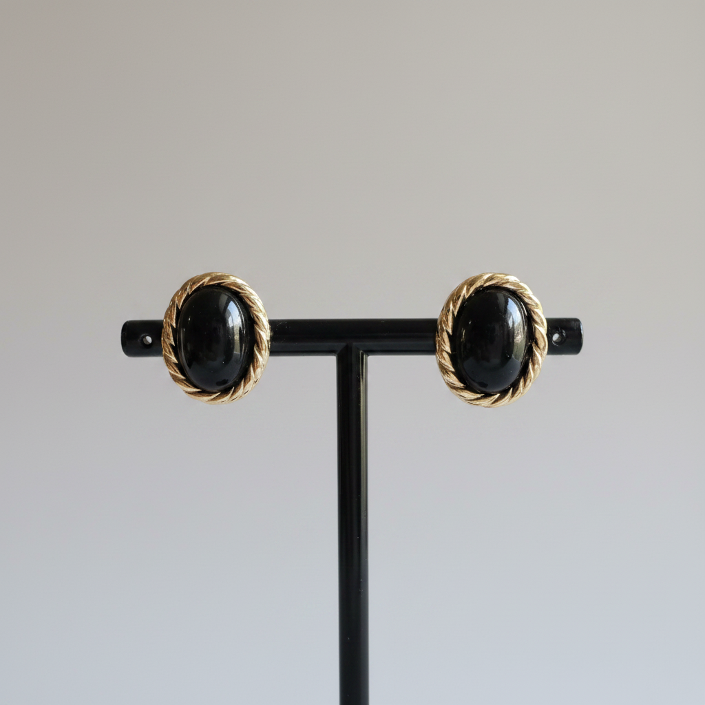 Earrings on Stand — Grey BG