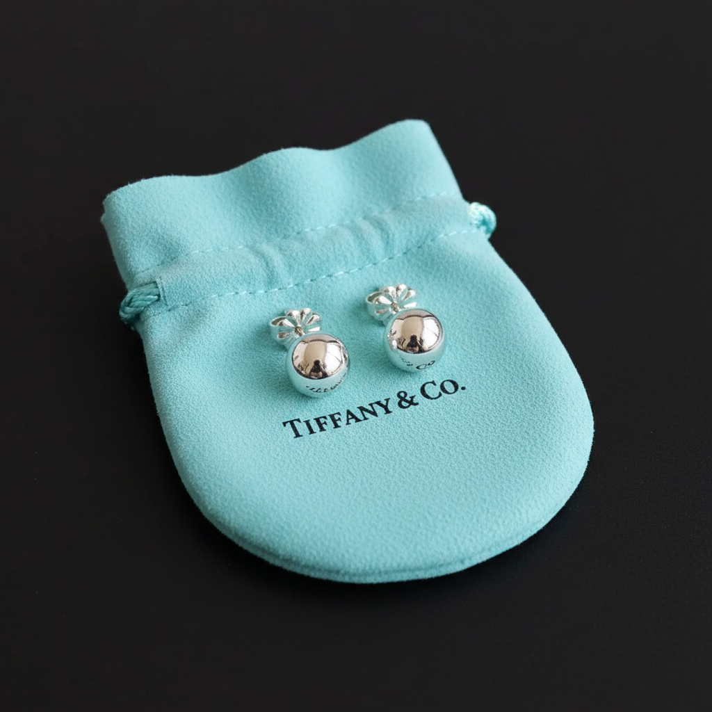Earrings on Tiffany Pouch
