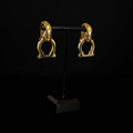 Gold Door Knocker Earrings - Black Background