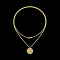 Gold Rope Chain Pendant Necklace Flat Lay