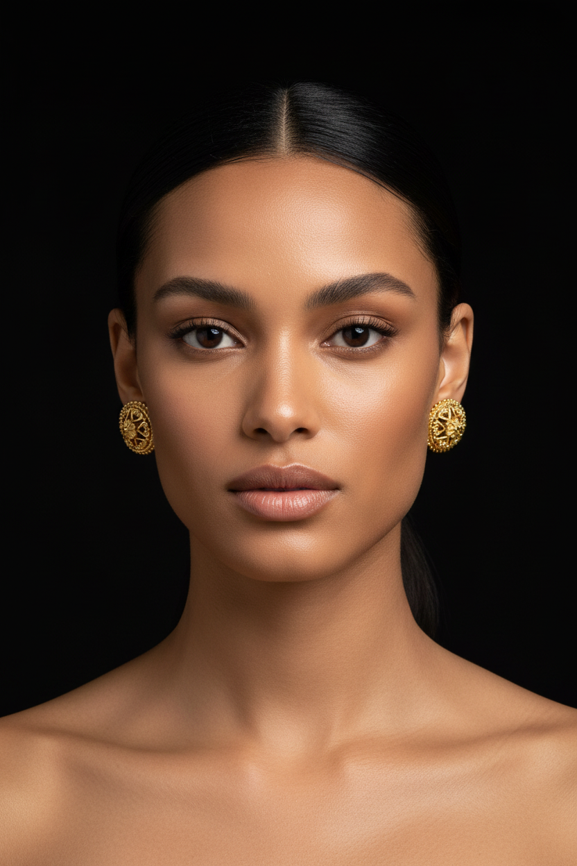 Vintage Christian Dior Gold Filigree Clip-On Earrings - Forward Model