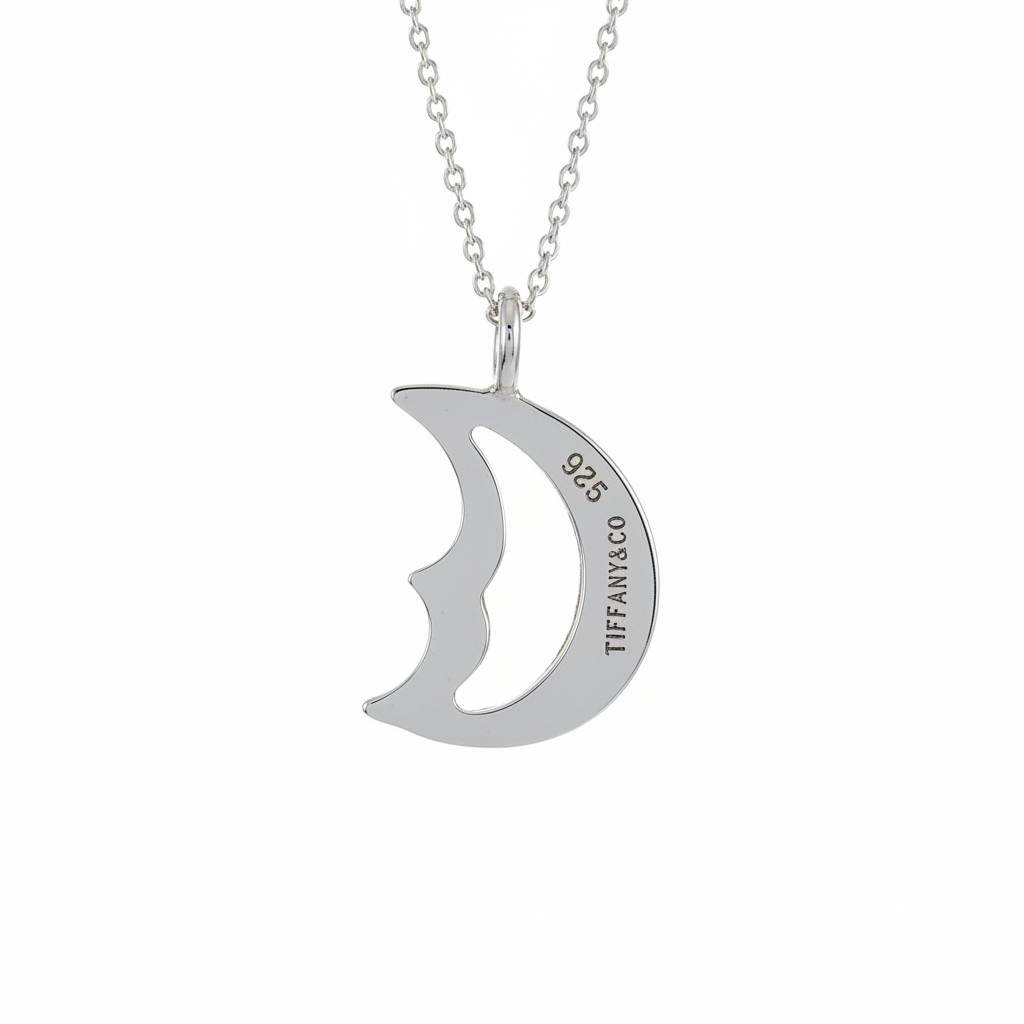 Tiffany & Co. Paloma Picasso 925 Silver Crescent Moon Pendant - Hallmark Detail