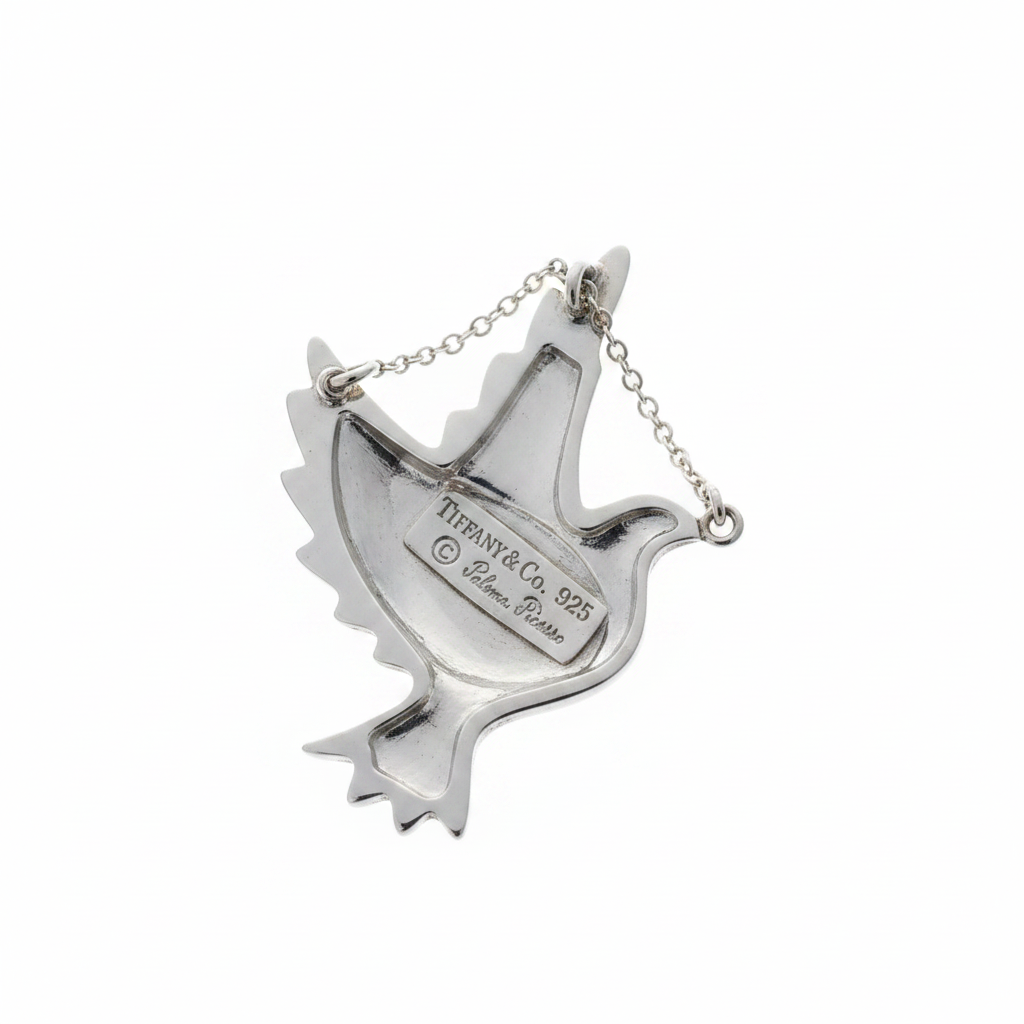 Tiffany & Co. Paloma Picasso 925 Sterling Silver Dove Pendant - Hallmark Detail