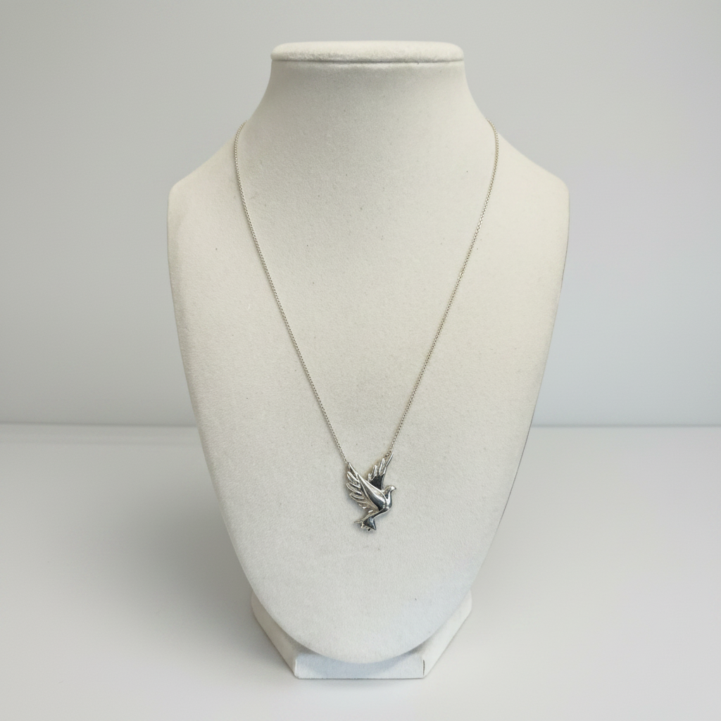 Tiffany & Co. Paloma Picasso 925 Sterling Silver Dove Pendant Necklace