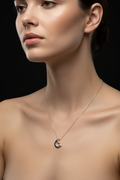 Tiffany & Co. Paloma Picasso 925 Silver Crescent Moon Pendant Necklace
