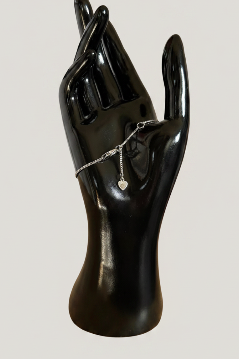 Mannequin Hand — Heart Charm, Grey BG