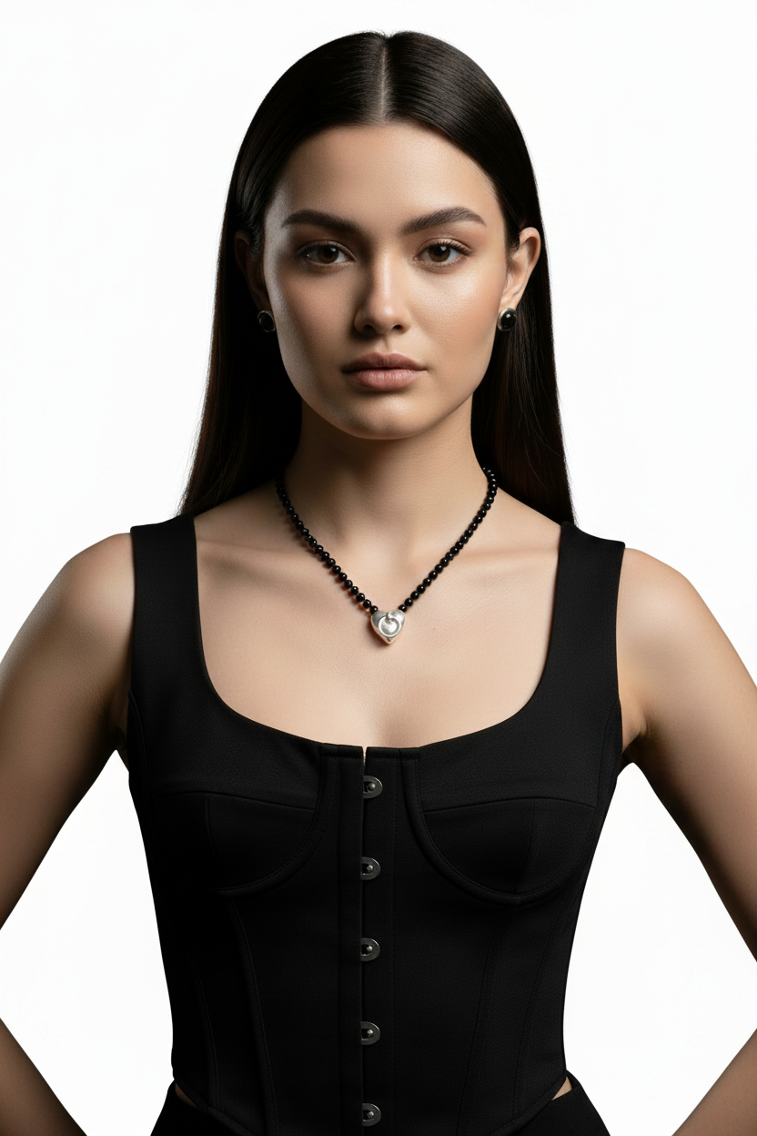 Model Editorial — White Studio Background