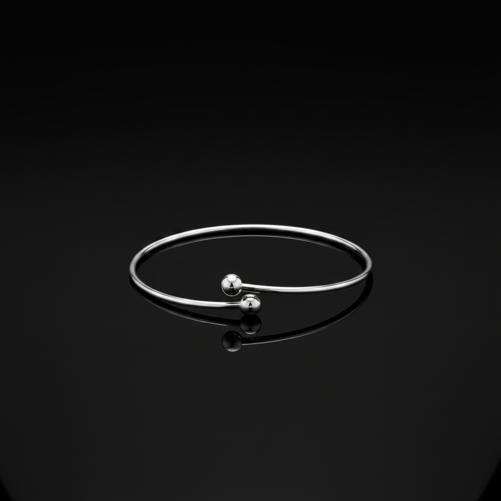 Silver Bangle Black - Overhead