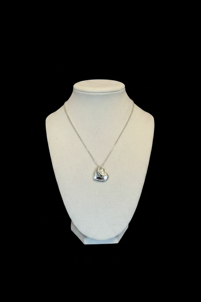 Silver Heart Pendant Necklace - Clean Studio Shot